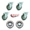 Service Caster Regency 600UBCKIT6 U-Boat Cart Caster and Wheel Replacement Set - REG-SCC-20S414-PPUB-TP2-4-PPUD820-2 - alternate 2